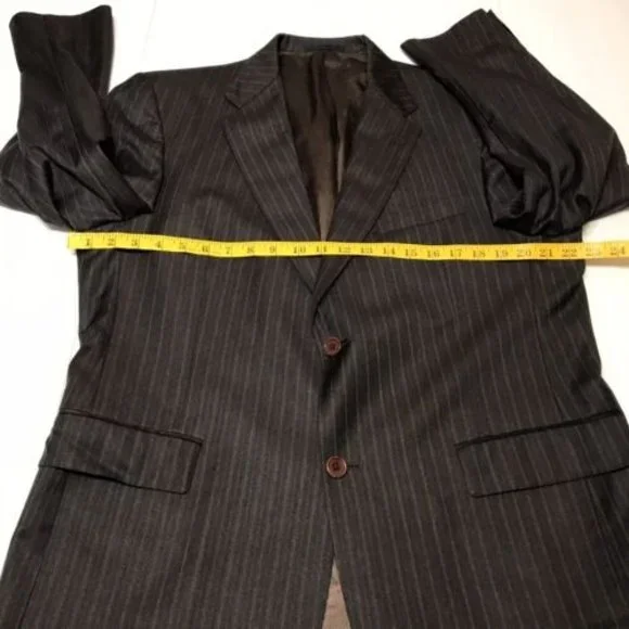 Daniel Cremieux Loro Piana Mens Brown Pinstripe Blazer Suit Jacket Size 42R